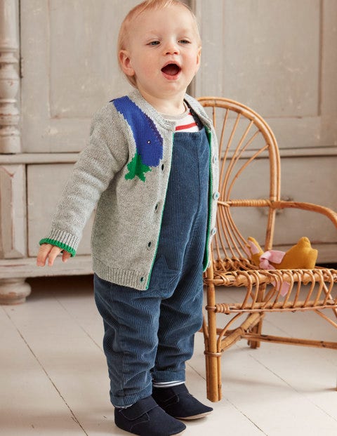 Gilet Cosy Avec Logo - Dinosaure gris chiné Gilet Cosy Avec Logo - Dinosaure gris chiné