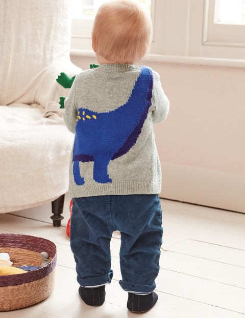 Gilet Cosy Avec Logo - Dinosaure gris chiné Gilet Cosy Avec Logo - Dinosaure gris chiné