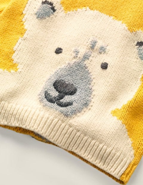 Cosy Logo Cardigan - Mellow Yellow Polar Bear Cosy Logo Cardigan - Mellow Yellow Polar Bear