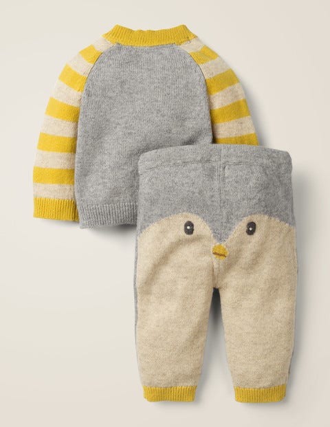 Ensemble Fantaisie En Maille - Pingouin gris chiné Ensemble Fantaisie En Maille - Pingouin gris chiné