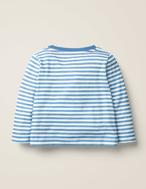 Originelles T-Shirt Mit Aufklappmotiv - Elisabethanisches Blau/Elfenbein, Pinguin Originelles T-Shirt Mit Aufklappmotiv - Elisabethanisches Blau/Elfenbein, Pinguin