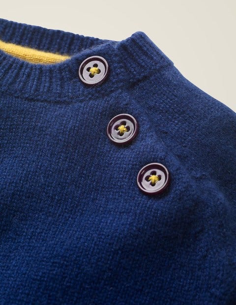 Cashmere Textured Sweater - College Blue Cashmere Textured Sweater - College Blue
