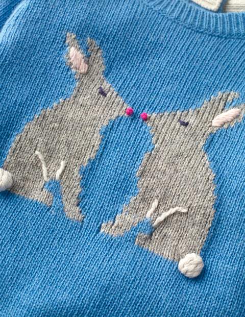 Frill Knitted Sweater - Elizabethan Blue Bunny Frill Knitted Sweater - Elizabethan Blue Bunny