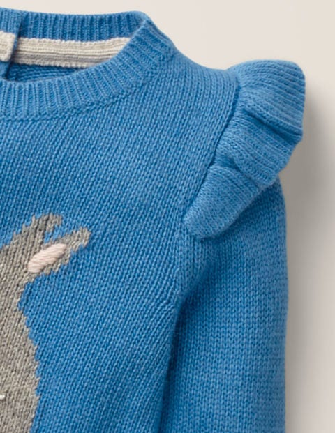 Frill Knitted Sweater - Elizabethan Blue Bunny Frill Knitted Sweater - Elizabethan Blue Bunny