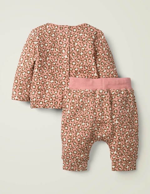 Gemütliches Spiel-Set Aus Jersey - Kreiderosa, Mini-Leopardenmuster Gemütliches Spiel-Set Aus Jersey - Kreiderosa, Mini-Leopardenmuster