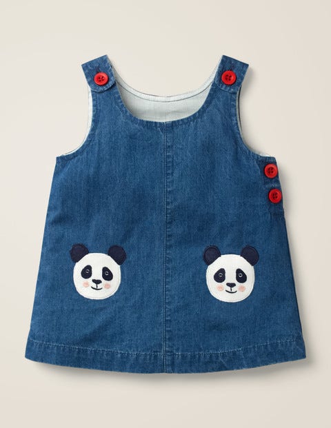 Panda-Schürzenkleid - Mittleres Chambray Panda-Schürzenkleid - Mittleres Chambray
