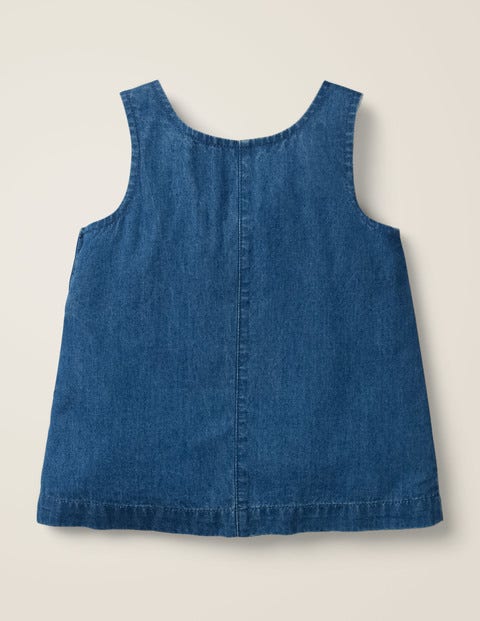 Panda-Schürzenkleid - Mittleres Chambray Panda-Schürzenkleid - Mittleres Chambray
