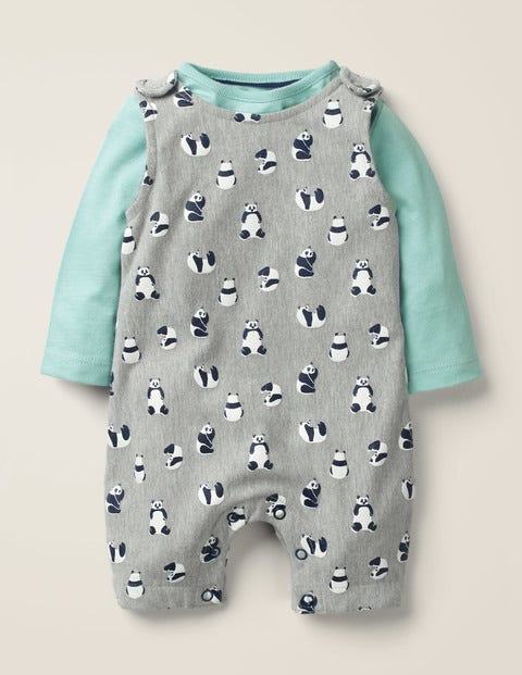 Panda Overall Set - Cloudburst Blue Baby Pandas Panda Overall Set - Cloudburst Blue Baby Pandas