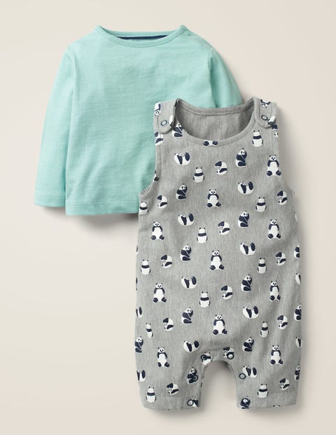 Panda Overall Set - Cloudburst Blue Baby Pandas Panda Overall Set - Cloudburst Blue Baby Pandas