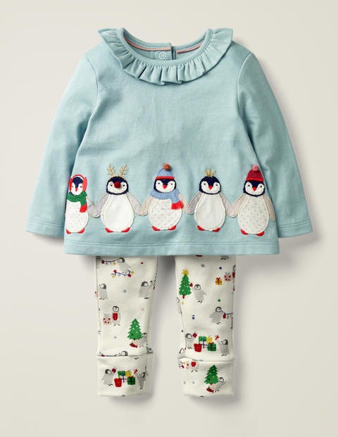 Spielset Mit Tierapplikationen - Naturweiß, Weihnachtspinguine Spielset Mit Tierapplikationen - Naturweiß, Weihnachtspinguine