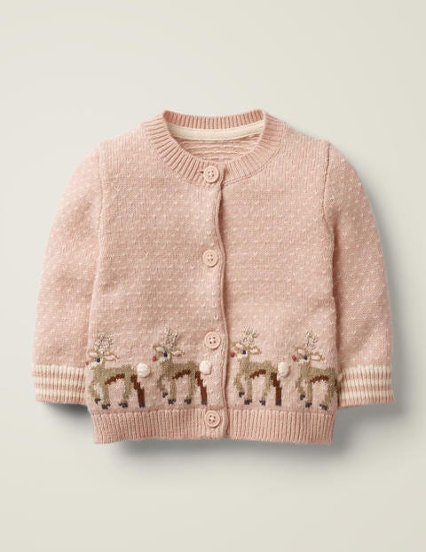 Gilet À Motif Cerf Festif - Cerf rose craie Gilet À Motif Cerf Festif - Cerf rose craie