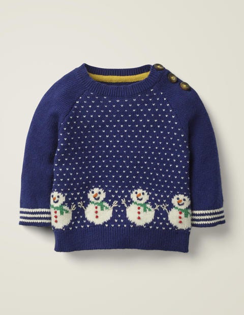 Fun Holiday Sweater - Starboard Blue Snowmen Fun Holiday Sweater - Starboard Blue Snowmen
