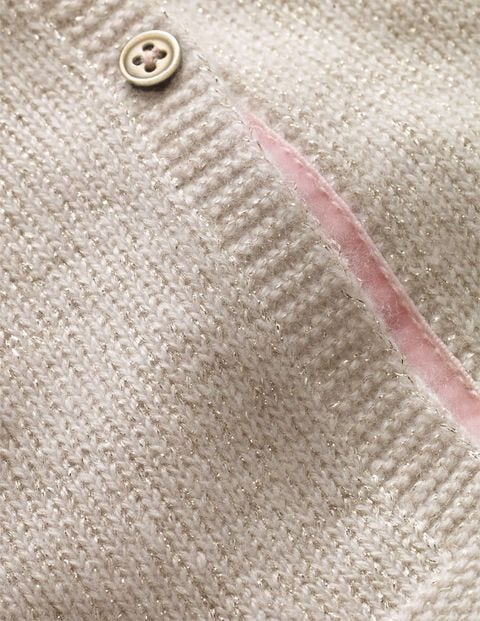 Cashmere Cardigan - Ecru Marl/Gold Lurex Cashmere Cardigan - Ecru Marl/Gold Lurex