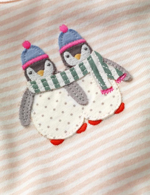 Cosy Appliqué Sleepsuit - Ivory/Provence Pink Penguin Cosy Appliqué Sleepsuit - Ivory/Provence Pink Penguin