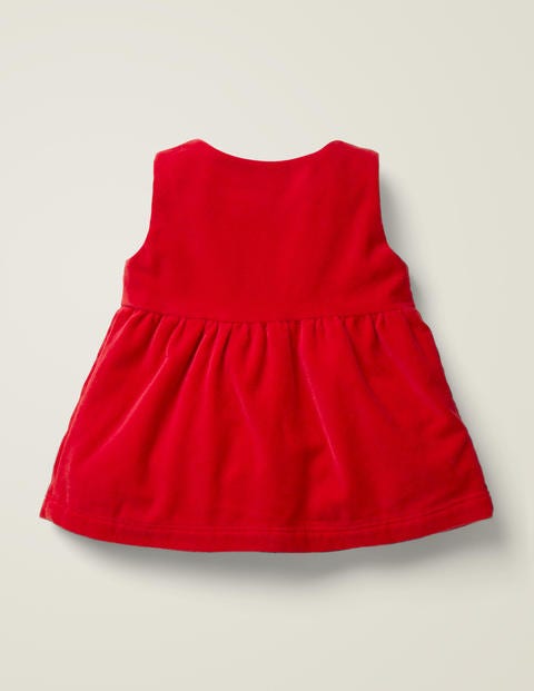 Robe En Velours À Appliqué Animal - Rouges-gorges rouge rockabilly Robe En Velours À Appliqué Animal - Rouges-gorges rouge rockabilly