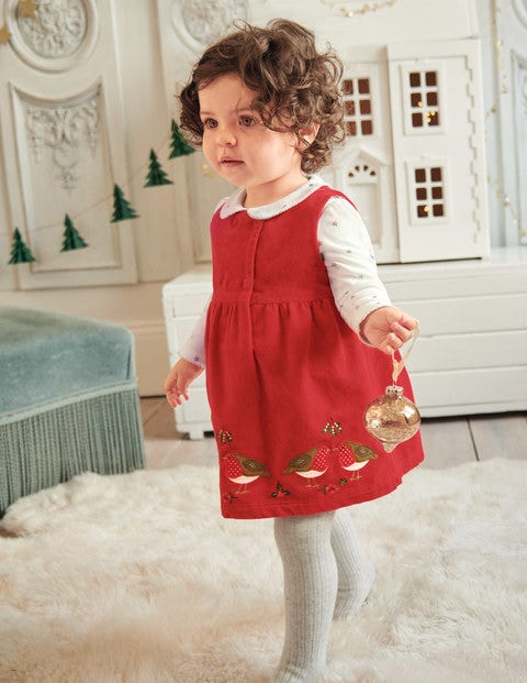 Robe En Velours À Appliqué Animal - Rouges-gorges rouge rockabilly Robe En Velours À Appliqué Animal - Rouges-gorges rouge rockabilly