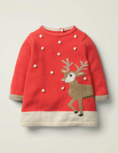 Cosy Festive Knitted Dress - Poppadew Red Deer Cosy Festive Knitted Dress - Poppadew Red Deer
