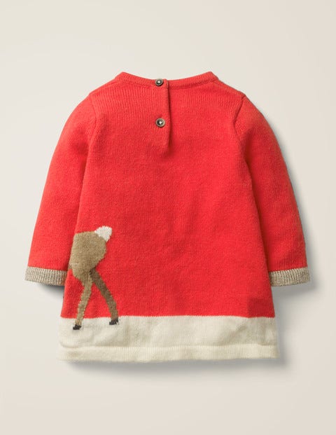 Cosy Festive Knitted Dress - Poppadew Red Deer Cosy Festive Knitted Dress - Poppadew Red Deer