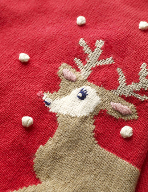 Cosy Festive Knitted Dress - Poppadew Red Deer Cosy Festive Knitted Dress - Poppadew Red Deer