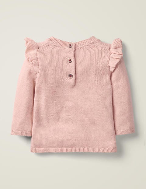 Pull Froufroutant En Maille - Rouge-gorge rose craie Pull Froufroutant En Maille - Rouge-gorge rose craie