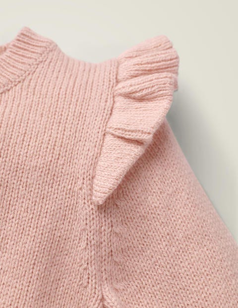 Pull Froufroutant En Maille - Rouge-gorge rose craie Pull Froufroutant En Maille - Rouge-gorge rose craie