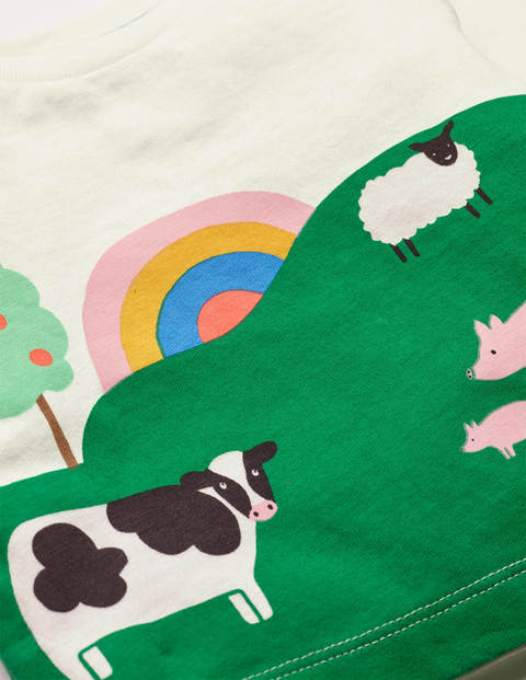 T-shirt avec paysage - Scène à la ferme ivoire T-shirt avec paysage - Scène à la ferme ivoire