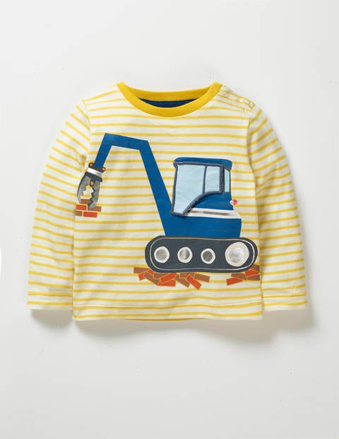 T-Shirt Mit Aufklappbaren Elementen - Narzissengelb, Bagger T-Shirt Mit Aufklappbaren Elementen - Narzissengelb, Bagger