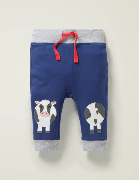 Jerseyhose Mit Applikationsaufnäher - Schuluniform-Navy, Kuh Jerseyhose Mit Applikationsaufnäher - Schuluniform-Navy, Kuh