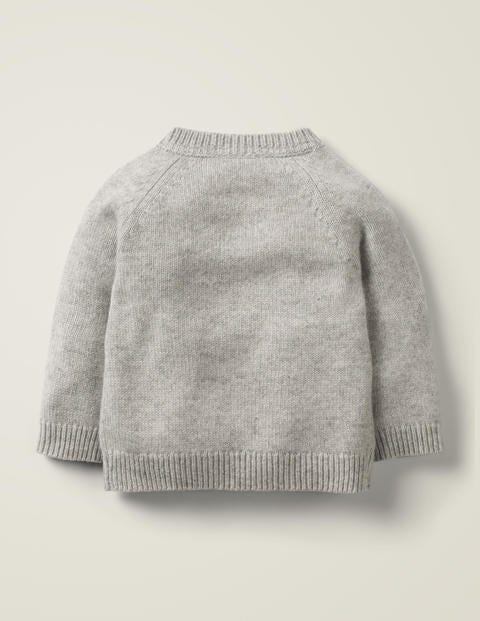 Pull En Cachemire Avec Logo - Ours polaire gris chiné Pull En Cachemire Avec Logo - Ours polaire gris chiné