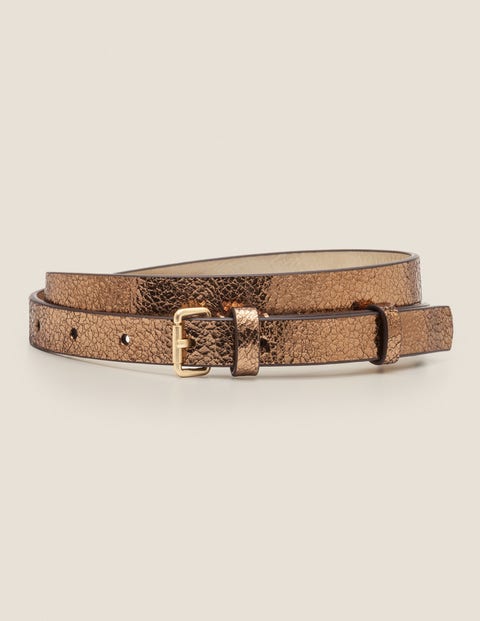 Skinny Buckle Belt - Bronze Metallic Skinny Buckle Belt - Bronze Metallic