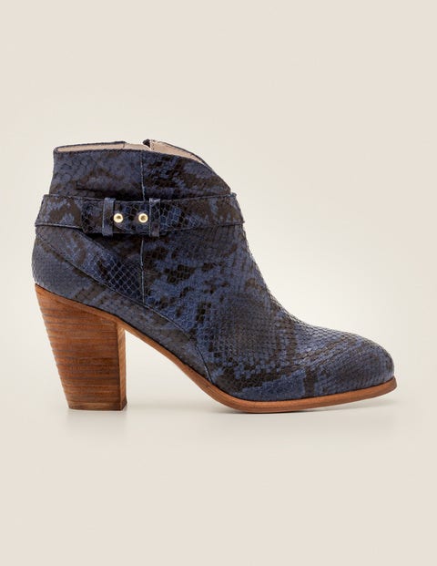 Stratford Ankle Boots - Navy Snake Stratford Ankle Boots - Navy Snake