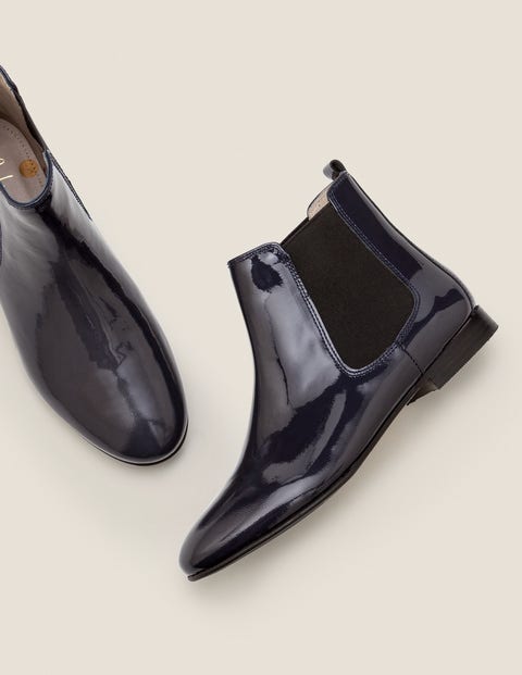 Leaton Chelsea Boots - Navy Patent Leaton Chelsea Boots - Navy Patent