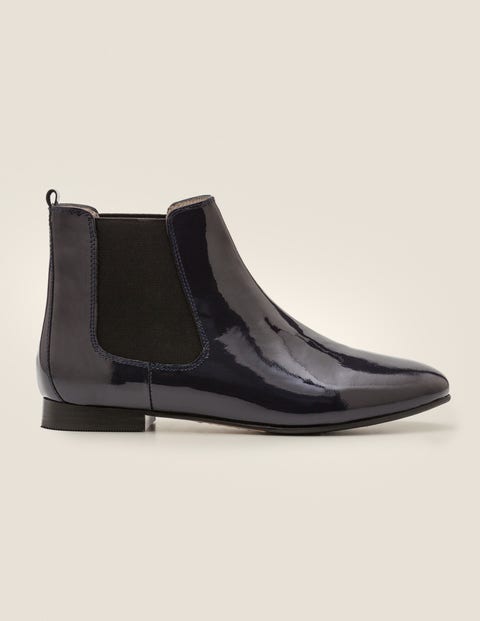 Leaton Chelsea Boots - Navy Patent Leaton Chelsea Boots - Navy Patent