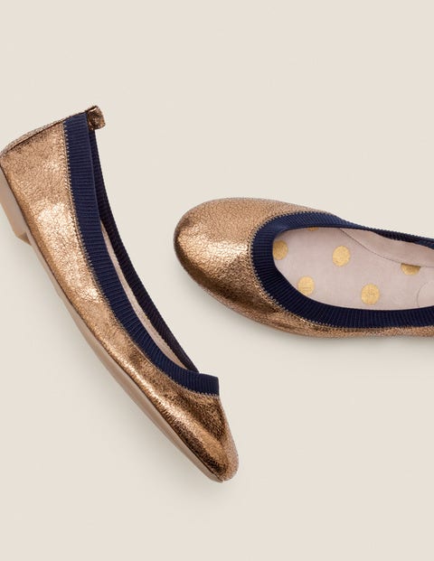 Hettie Flexi Ballerinas - Bronze Metallic/Navy Hettie Flexi Ballerinas - Bronze Metallic/Navy