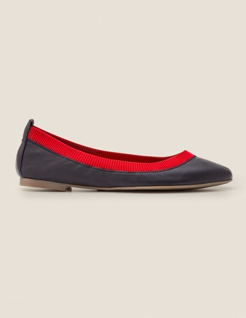 Hettie Flexi Ballerinas - Navy/Post Box Red Hettie Flexi Ballerinas - Navy/Post Box Red