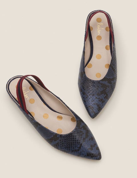 Hannah Slingbacks - Navy Snake/Stripe Hannah Slingbacks - Navy Snake/Stripe