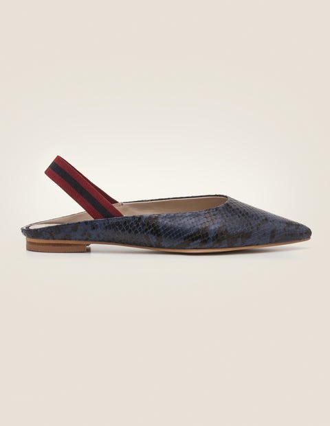 Hannah Slingbacks - Navy Snake/Stripe Hannah Slingbacks - Navy Snake/Stripe
