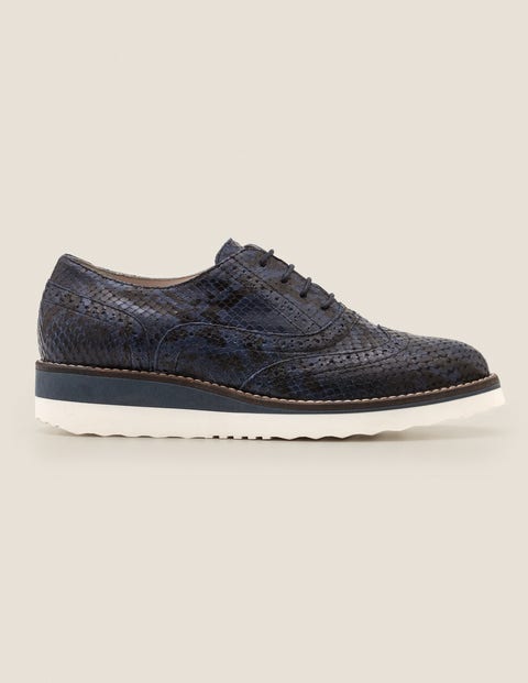 Willa Platform Brogues - Navy Snake Willa Platform Brogues - Navy Snake