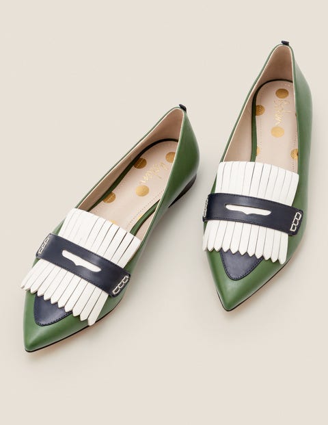 Bea Fringe Flats - Broad Bean/Navy Bea Fringe Flats - Broad Bean/Navy