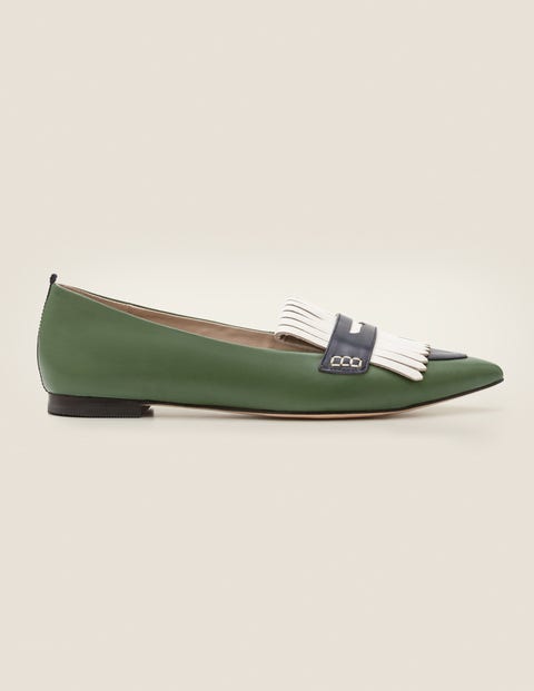 Bea Fringe Flats - Broad Bean/Navy Bea Fringe Flats - Broad Bean/Navy