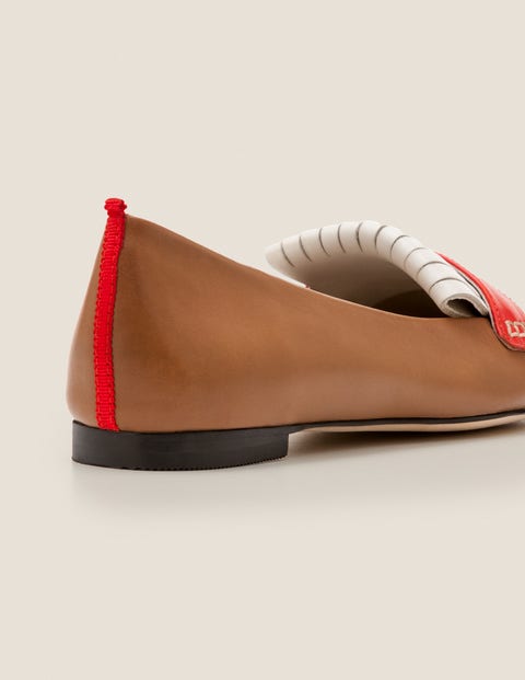 Bea Fringe Flats - Gingerbread/Post Box Red Bea Fringe Flats - Gingerbread/Post Box Red