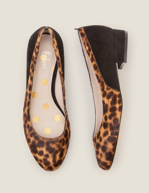 Cathy Low Heels - Tan Leopard/Black Cathy Low Heels - Tan Leopard/Black