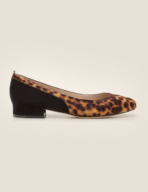 Cathy Low Heels - Tan Leopard/Black Cathy Low Heels - Tan Leopard/Black