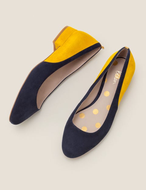 Cathy Low Heels - Navy/Saffron Cathy Low Heels - Navy/Saffron
