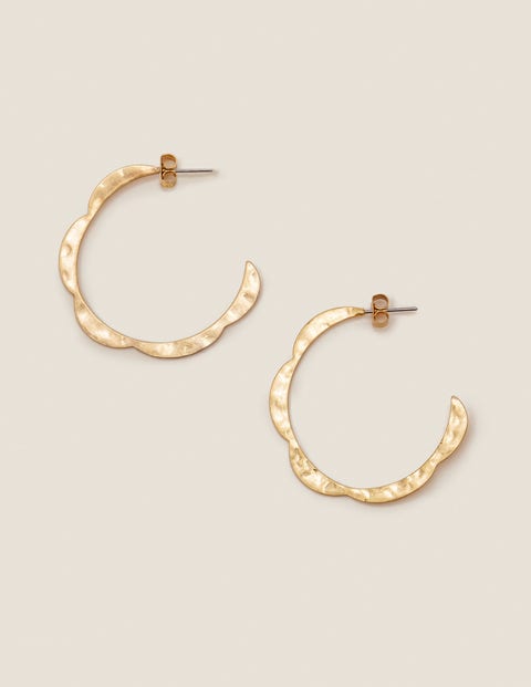 Scallop Hoops - Gold Metallic Scallop Hoops - Gold Metallic