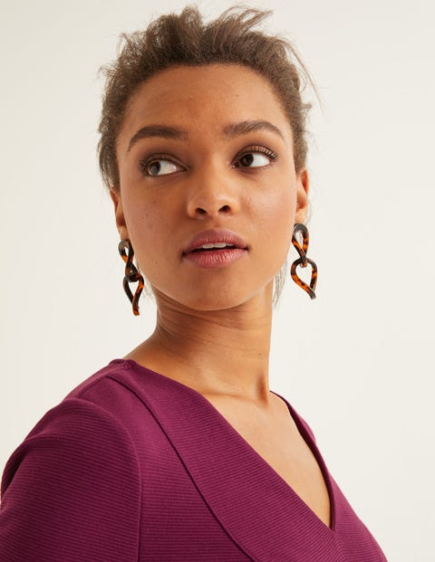 Resin Link Earrings - Brown Tortoiseshell Resin Link Earrings - Brown Tortoiseshell