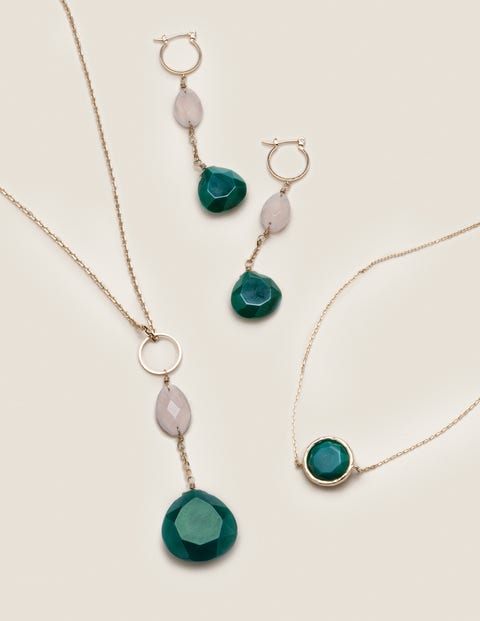 Semi-Precious Necklace - Green Agate Semi-Precious Necklace - Green Agate
