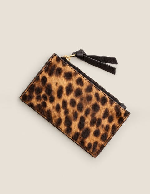 Porte-Monnaie Et Porte-Cartes En Cuir - Léopard fauve/noir Porte-Monnaie Et Porte-Cartes En Cuir - Léopard fauve/noir