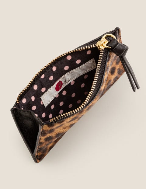 Porte-Monnaie Et Porte-Cartes En Cuir - Léopard fauve/noir Porte-Monnaie Et Porte-Cartes En Cuir - Léopard fauve/noir