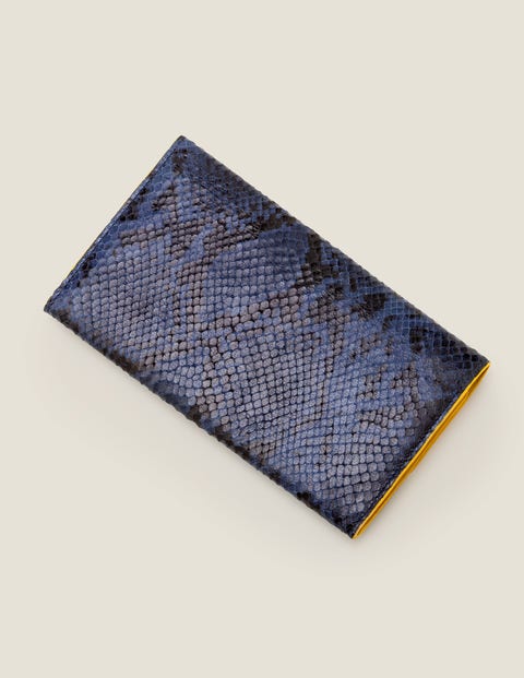 Ledergeldbörse - Navy, Schlangenmuster Ledergeldbörse - Navy, Schlangenmuster